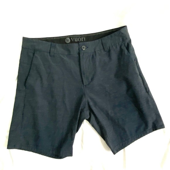 Vuori Men's Flat Front Shorts - Dark Blue - Picture 1 of 12